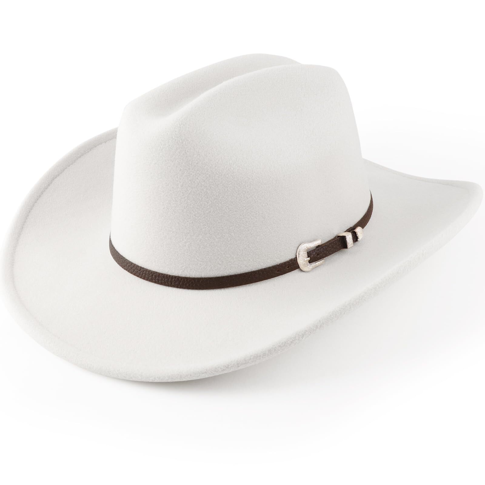 9218 Western Cowboy Hats For Women Classic Felt Wide Brim Fedora Hat With Belt